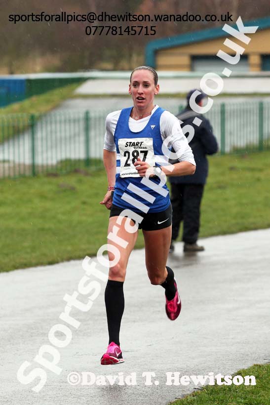 Laura Weightman (Morpeth) on the 2nd leg recording the fastest time during the womens Royal Signals Relays, Hetton. Photo: David T. Hewitson/Sports for All Pics